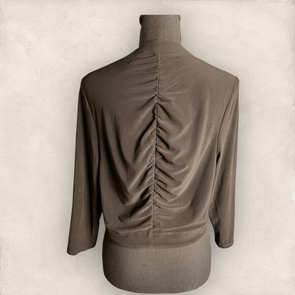 FRANK LYMAN DESIGN BLACK BOLERO Shrug Shawl Medium Large Open Front - Picture 4 of 5